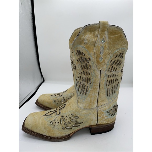 Rancho Semental Mens Leather Cowboy Boots Size 10.5 - Picture 4 of 6